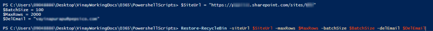 Restoring Larger Volume from SharePoint Recyclebin